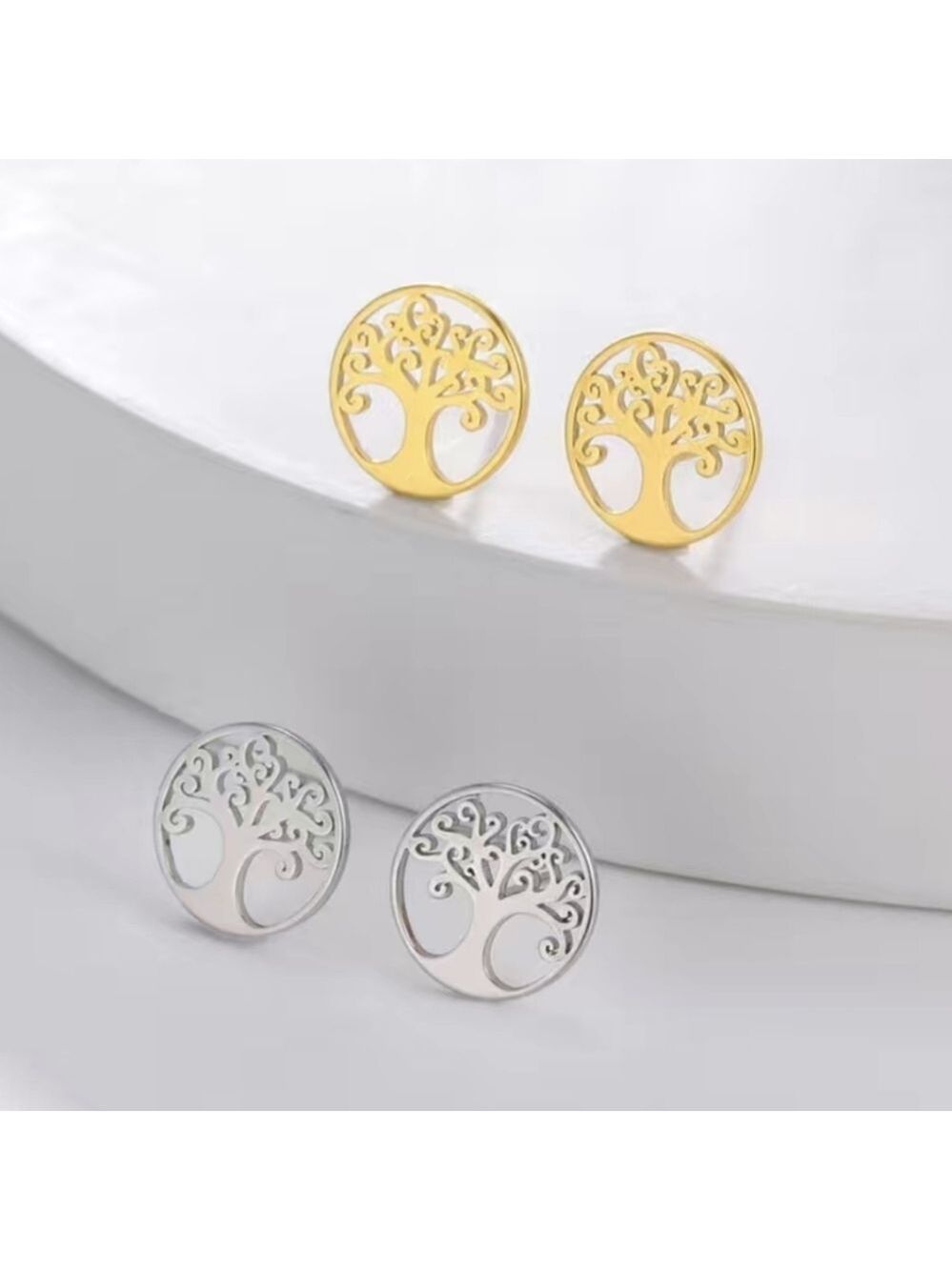 Earrings --Tree Of Life 18K gold plate or silver